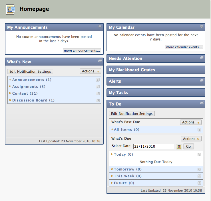 Screenshot of a Module Page