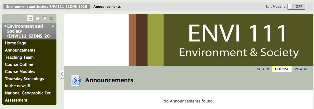 ENVI course design screenshot
