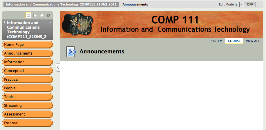 COMP111 course design screenshot